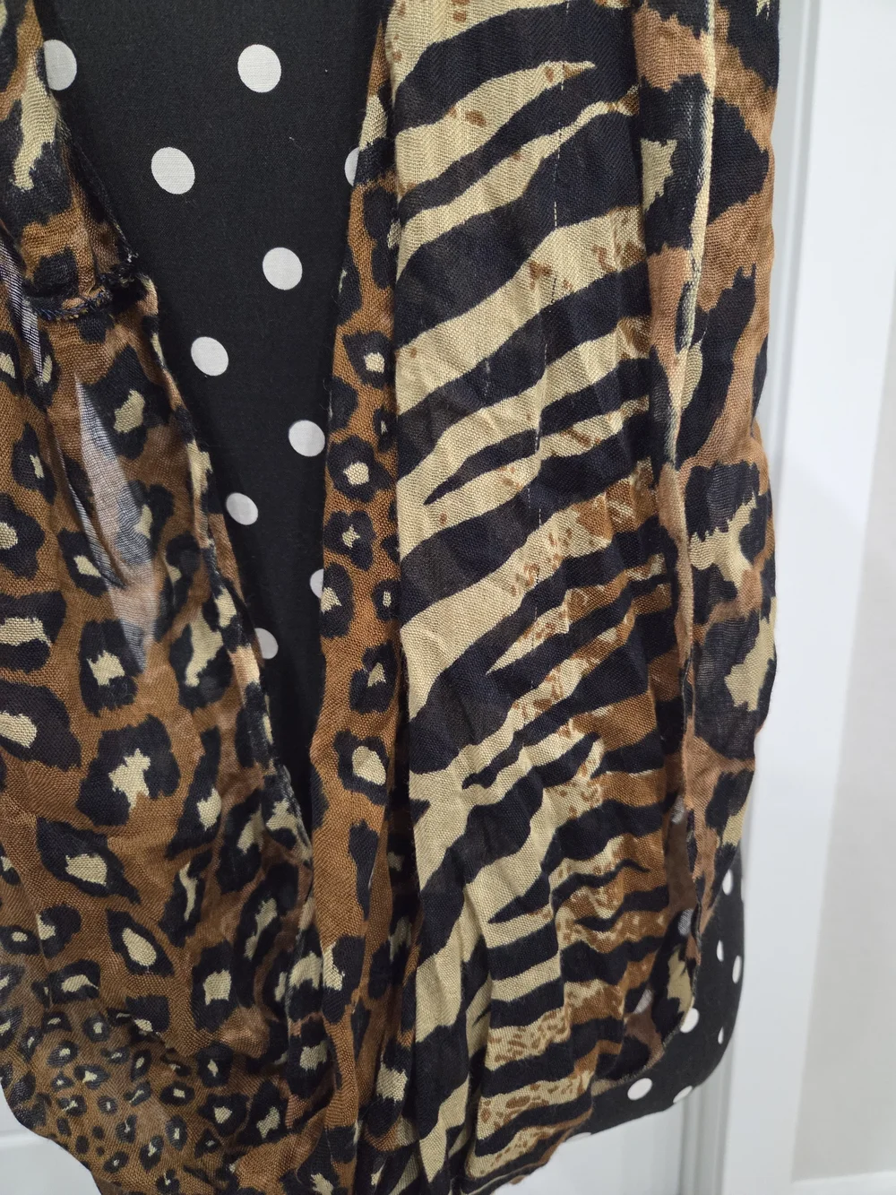 Leopard Print Infinity Scarf - Brown & Black